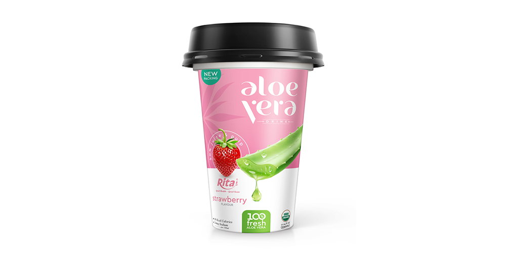 Aloe Vera With Strawberry Flavor 330ml PP Cup Rita Brand